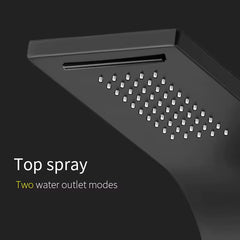 ZeeCry 6 in 1 Shower Panel for Bathroom/Modern Shower System with Rainfall Shower, Jet Sprayers, Waterfall Tap and Hand Shower For Bathroom/Digital Shower Set with LED Display - Black