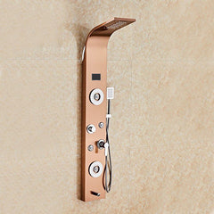 ZeeCry Luxurious  Shower Panel Rainfall Shower, Body Massage Spray Handheld Shower,Wall Mount Easy Connect Shower Panel Kit, Luxury Shower Panel 5 in One Tower System,Body Massage Spray,Temperature Display, Waterfall Shower,Stainless Steel 304 Grade.