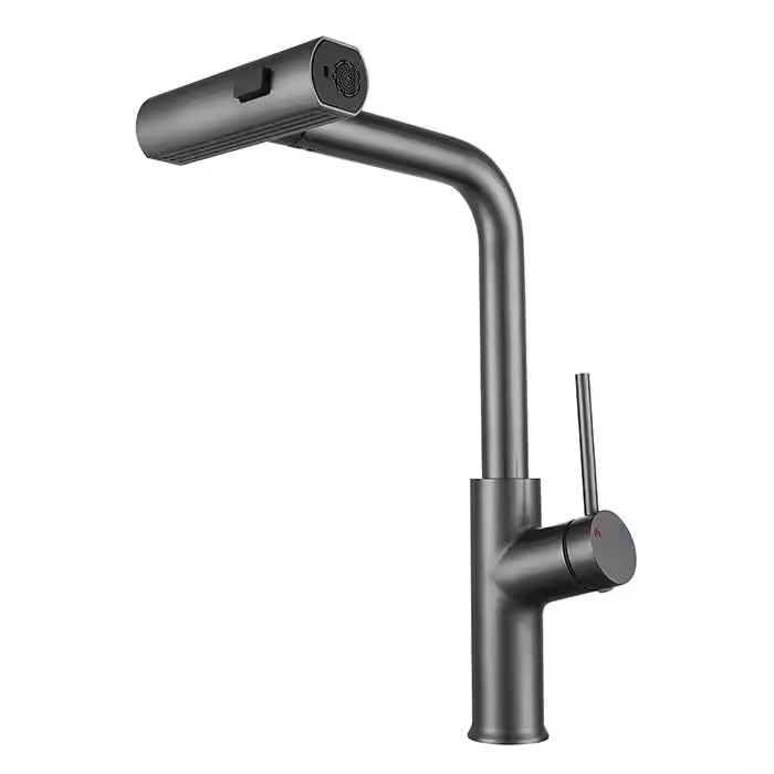 Zeecry Full Brass Kitchen Sink Tap | 4-Mode Pull-Down Faucet | 360° Swivel | Single Lever | Multi-Angle Spray | Sleek Matte Finish | Heavy-Duty Design | 5-Year Warranty | Hot & Cold Mixer (Brass)