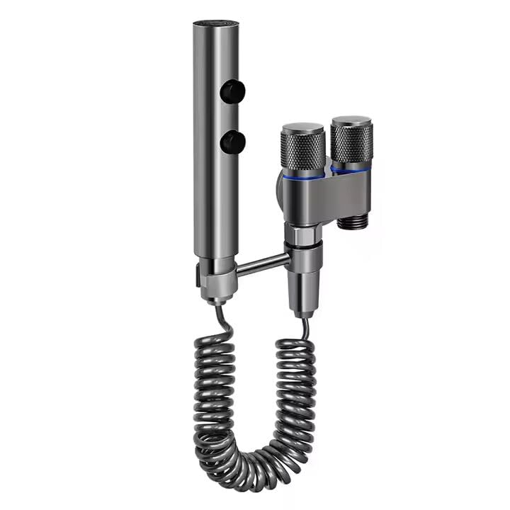 Zeecry Premium Grey Bidet Sprayer Set with Faucet Angle Valve, High-Pressure Spray Gun for Toilet & Bathroom Cleaning, 2m Hose, Wall Mount, 1/2" Connector buy one get one free