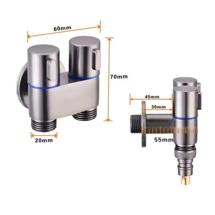 Zeecry Premium Grey Bidet Sprayer Set with Faucet Angle Valve, High-Pressure Spray Gun for Toilet & Bathroom Cleaning, 2m Hose, Wall Mount, 1/2" Connector buy one get one free