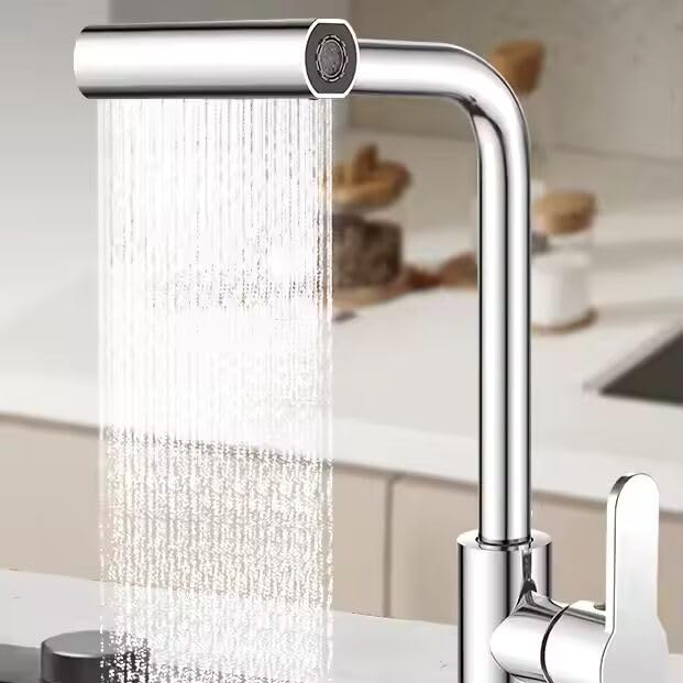 Zeecry Full Brass Kitchen Sink Tap | 4-Mode Pull-Down Faucet | 360° Swivel | Single Lever | Multi-Angle Spray | Sleek Matte Finish | Heavy-Duty Design | 5-Year Warranty (Brass)