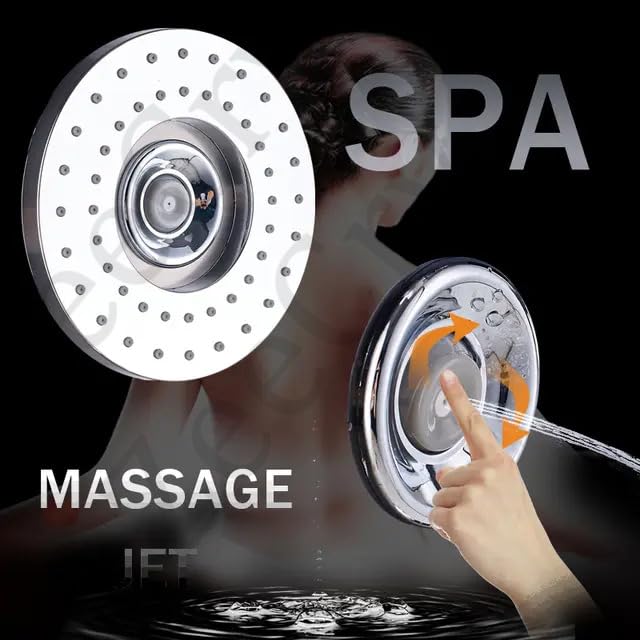 ZeeCry Thermostatic Shower Panel Rainfall Shower,8 Body Jet Massage Spray, Wall Mount Easy Connect Luxury Bathroom Gold Color Shower Panel System With LED Display Temperature (Stainless Steel) 304  Free Faucet Angle Valve