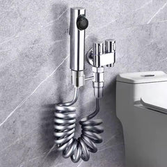 Zeecry Bathroom Spray Gun Set – Modern High-Pressure Bidet Sprayer, Chrome Finish, Faucet Angle Valve, 2m Hose, 1/2" Thread, for Toilet & Household Cleaning buy one get one free