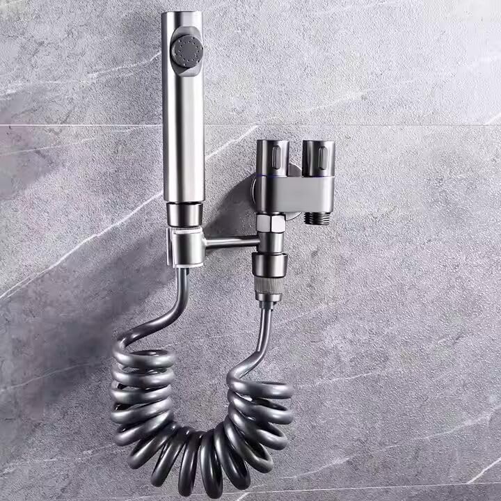 Zeecry Modern Handheld Bidet Sprayer Set – High-Pressure Bathroom Spray Gun with Angle Valve, 2m Hose, Chrome Finish, Wall Bracket, for Toilet & Washing Machine