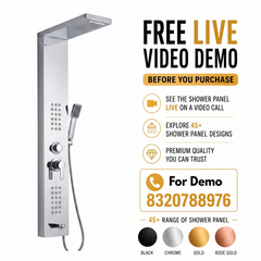 ZeeCry Luxury Shower Panel System/Thermostate shower panel Tower System/Body Massage Spray Shower Temperature Display Easy Connect Shower Panel Mirror Finish(Stainless Steel) 304 Grade