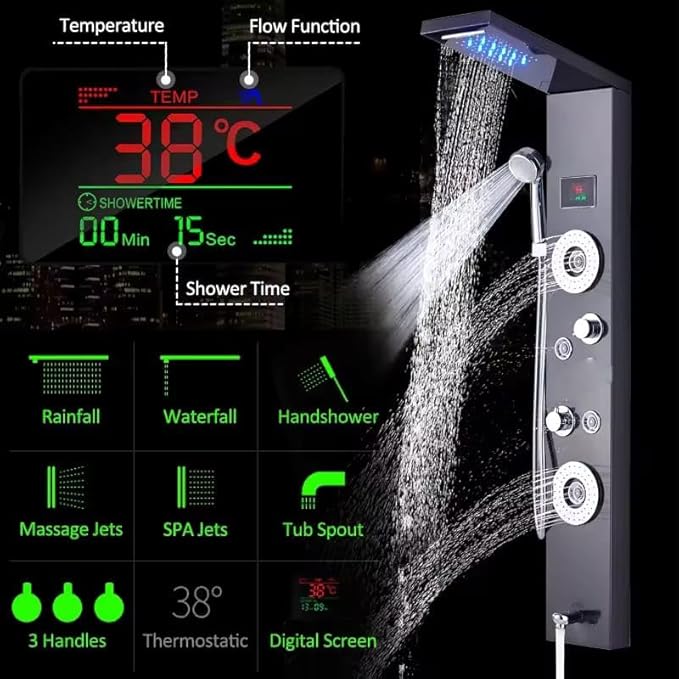 Black Shower Panel