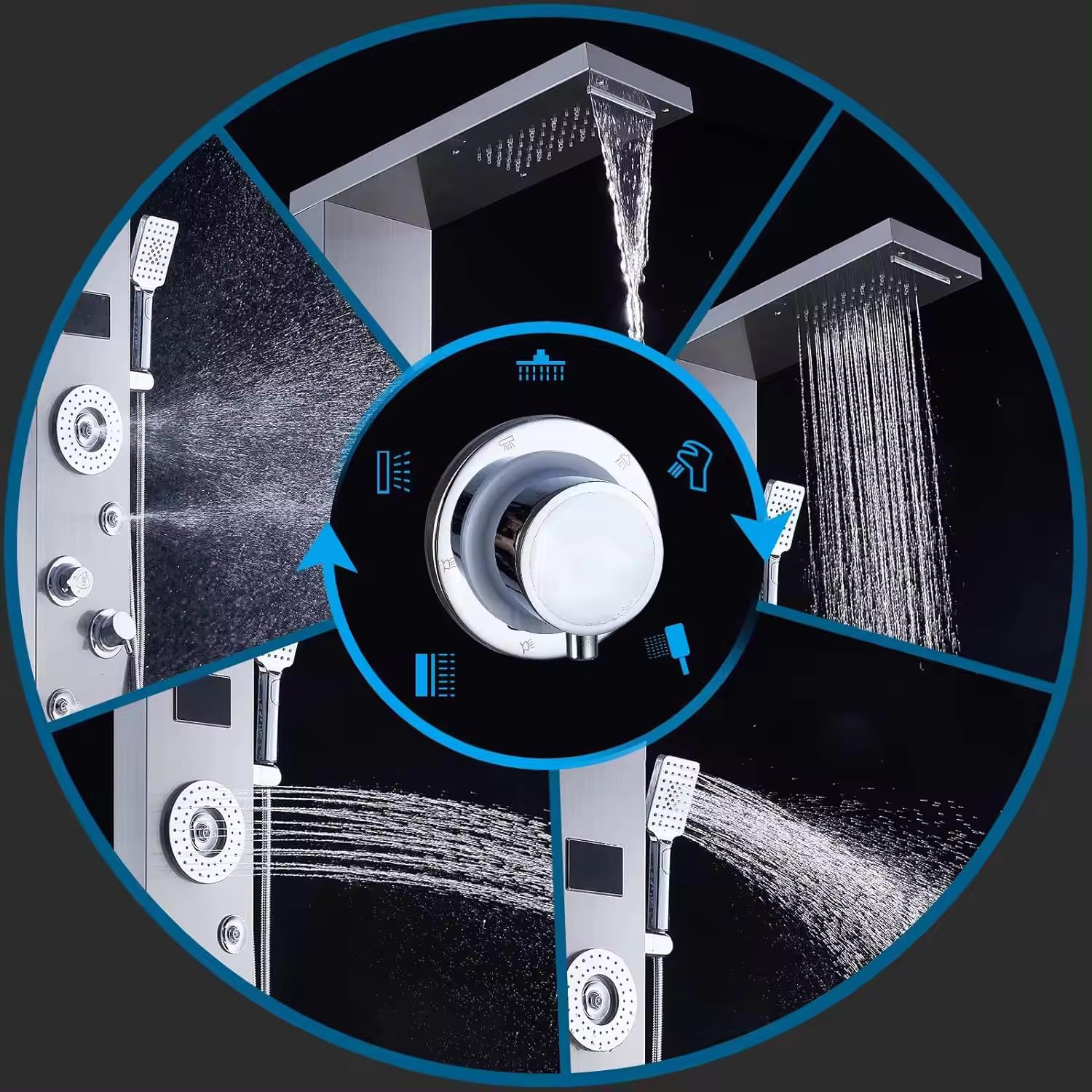 Black Shower Panel