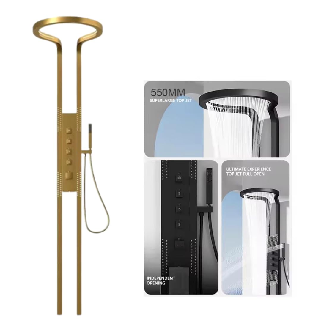 Golden Round Shower Panel