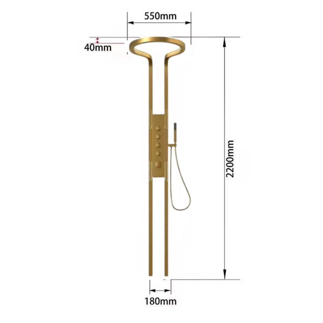 Golden Round Shower Panel
