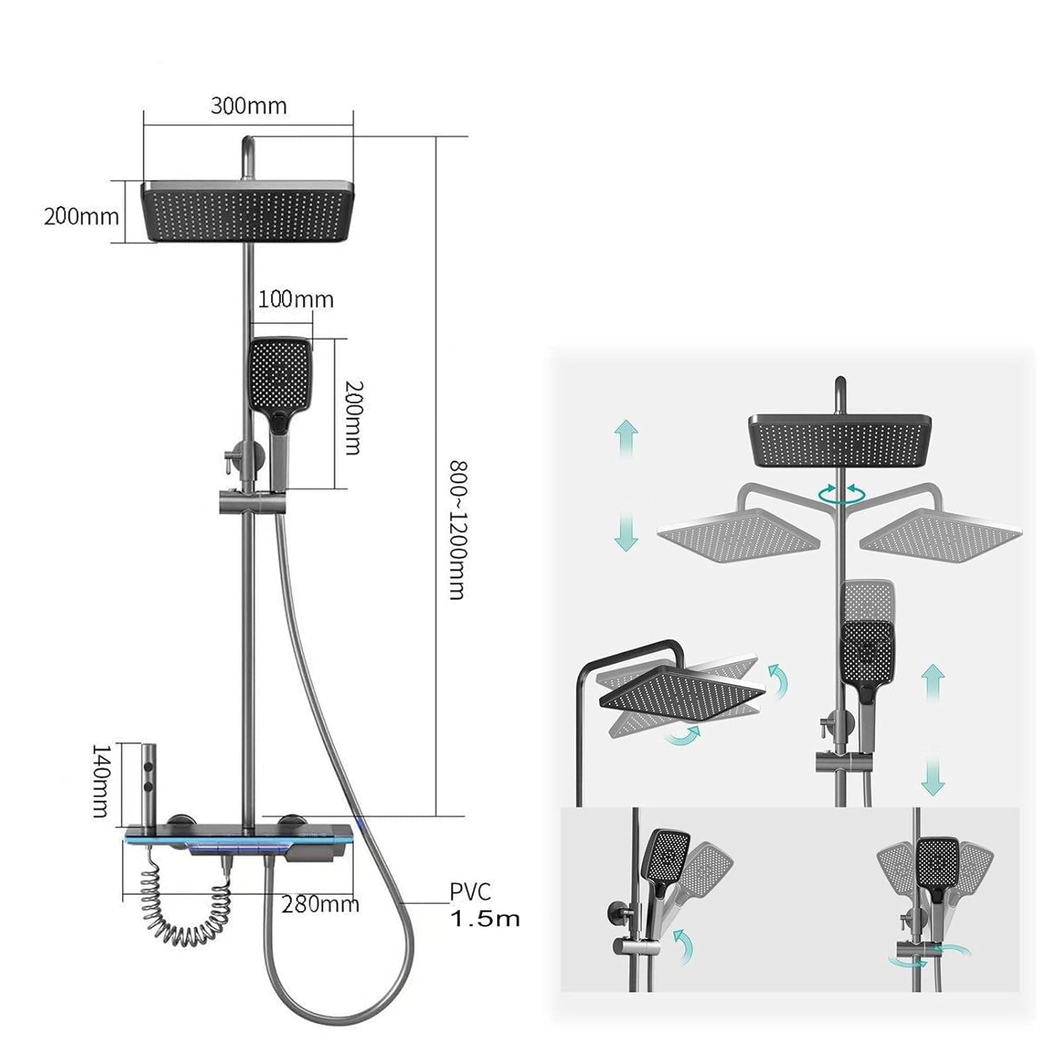 Grey Shower Set