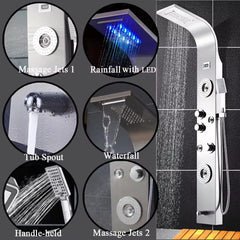 Silver 2 Body Jet Shower Panel